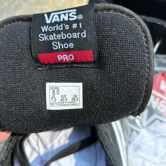 Vans Sk8-Hi Pro Black/White·Half Cab suede new no tags size men 8 womens 9 - Picture 5 of 5